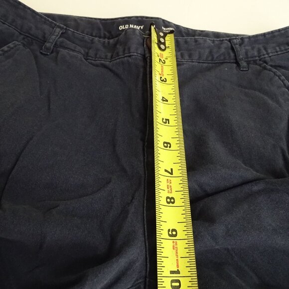 Old Navy Skinny Stretch Uniform Chino Pants Women Size 12 Blue Adjustable Waist - Picture 11 of 12